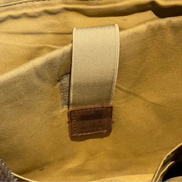Newhey Messenger Briefcase Leather Waved  Canvas  Large 15.6" Brown - Picture 6 of 16